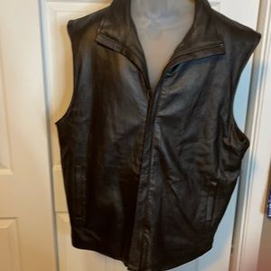 Men’s chocolate brown XTREM outerwear leather  Collection vest SZ 2XL